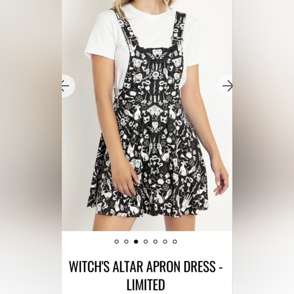 Blackmilk Witch's Altar Apron Dress - Black and White